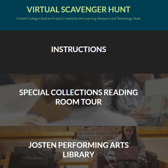 Virtual Scavenger Hunt website screenshot