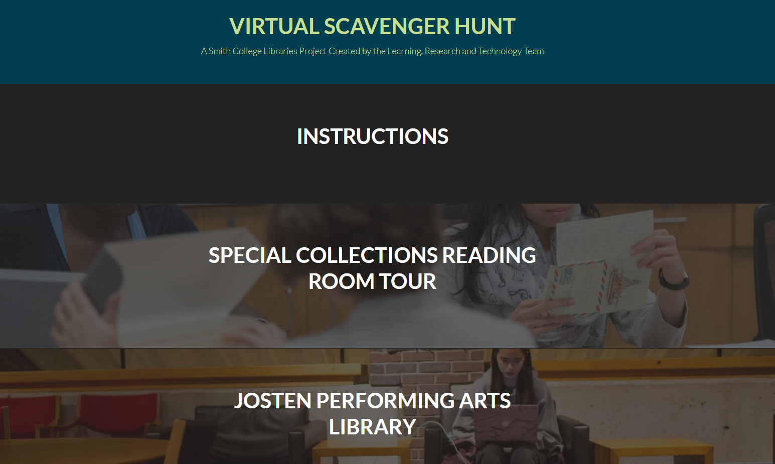 Virtual Scavenger Hunt website screenshot